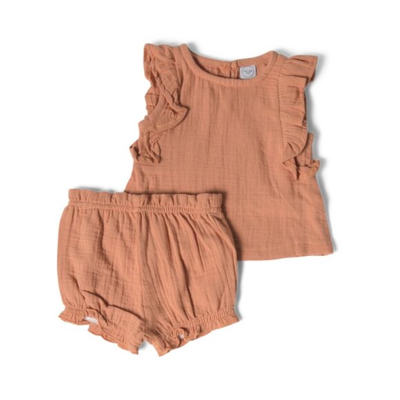 LITTLE ME Yellow Infant Girls 2pc Sunshine Top And Shorts Set - Picture 1 of 2